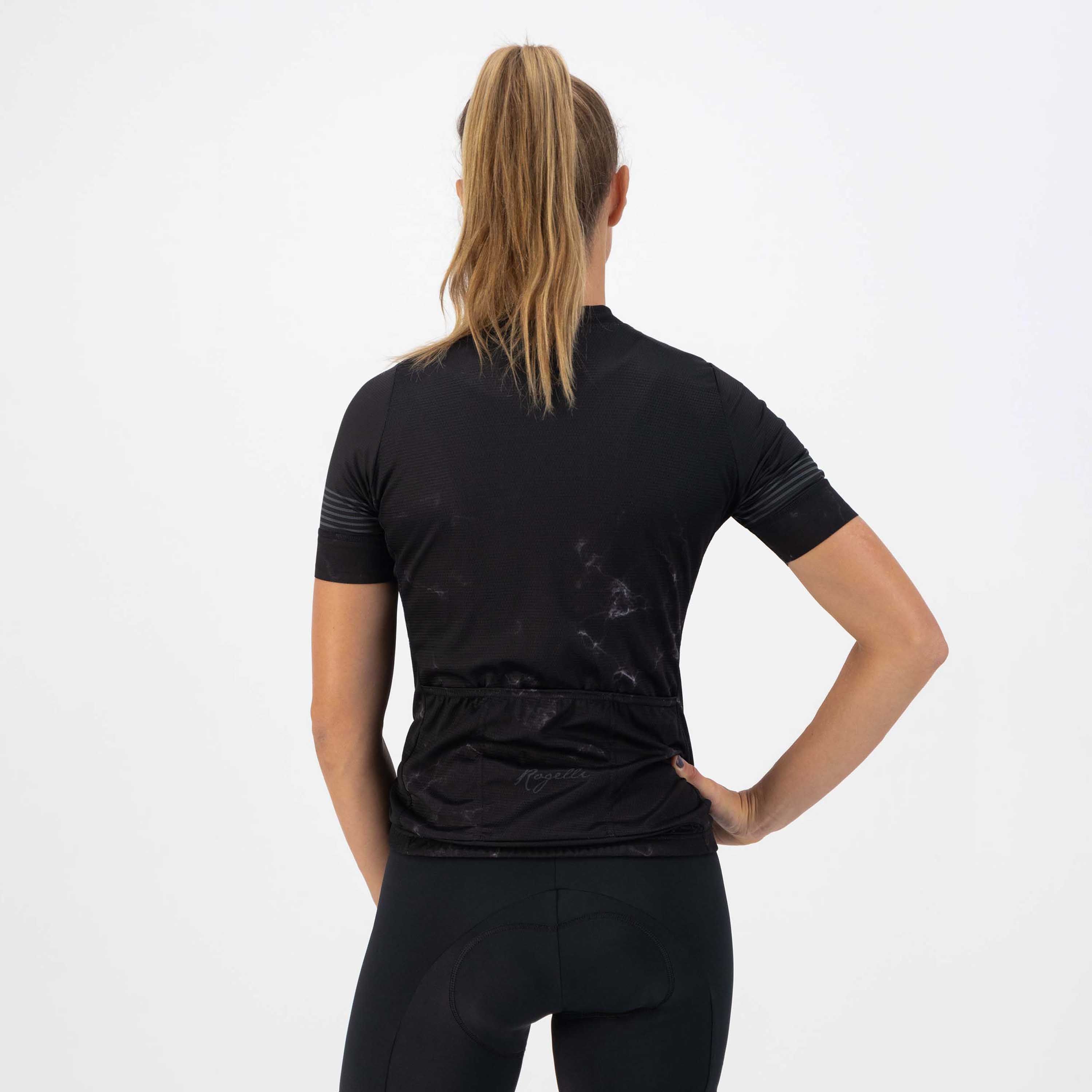 Rogelli Marble Schwarz/Grau Damen Radtrikot Kurzarm
