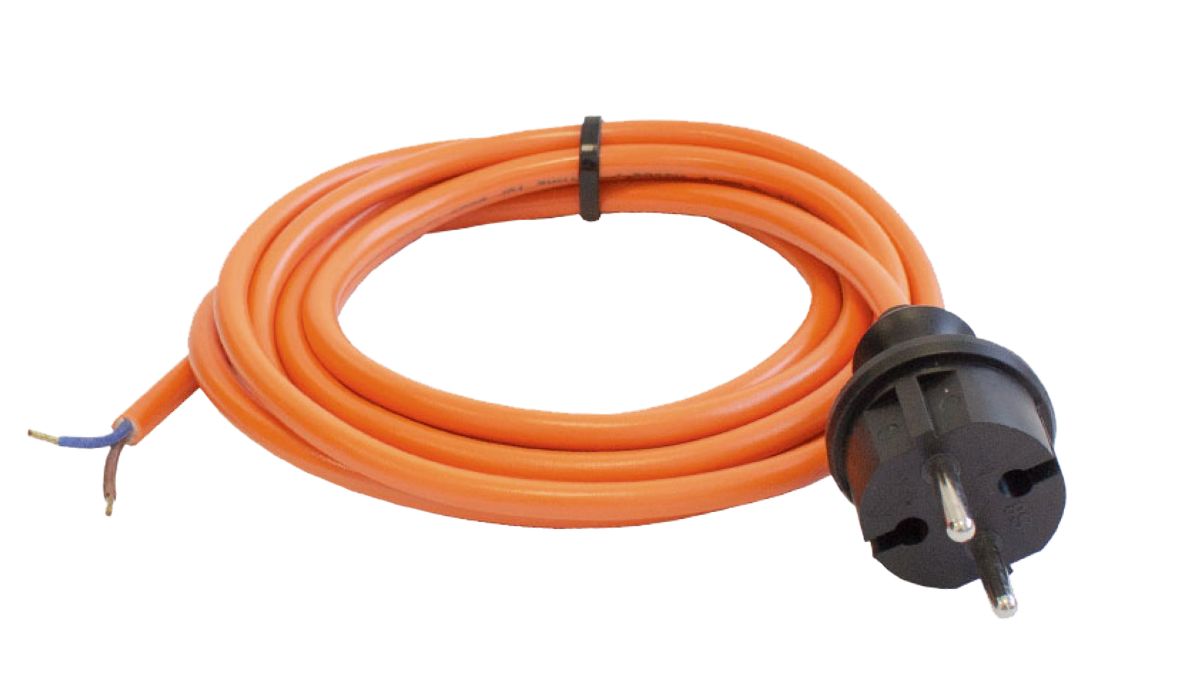 Cable de conexión Schwabe 70913 PUR 230V/16A IP44 H05BQ-F 2G1.0 naranja 5m