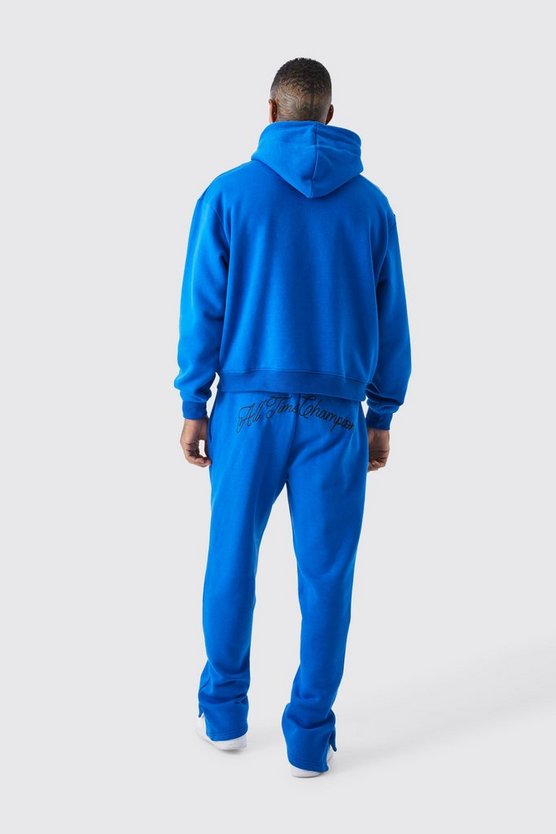 Kastiger Oversize Homme Trainingsanzug mit geteiltem Saum