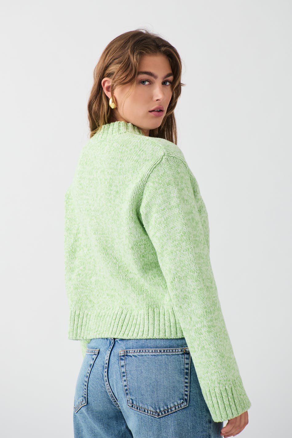 Cotton mélange knit sweater