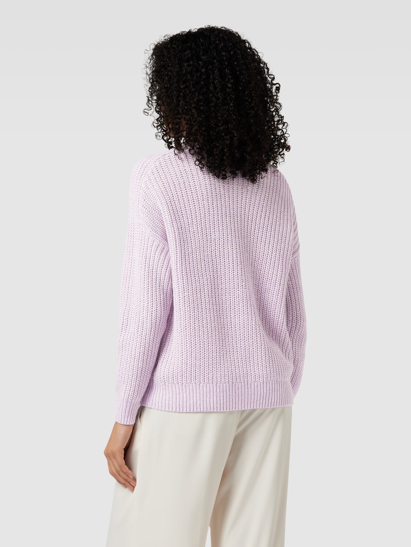 Strickpullover mit Rundhalsausschnitt Modell 'Remone' in flieder meliert