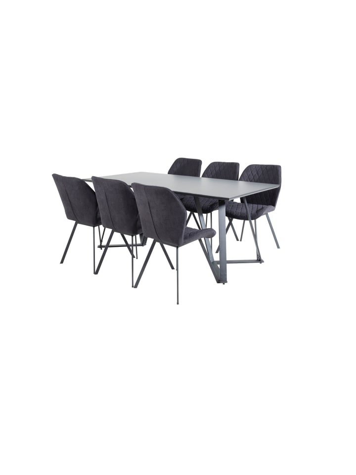 ebuy24 Essgruppe Marina 34 (7-teilig) Schwarz 90 x 180 cm günstig kaufen onesize