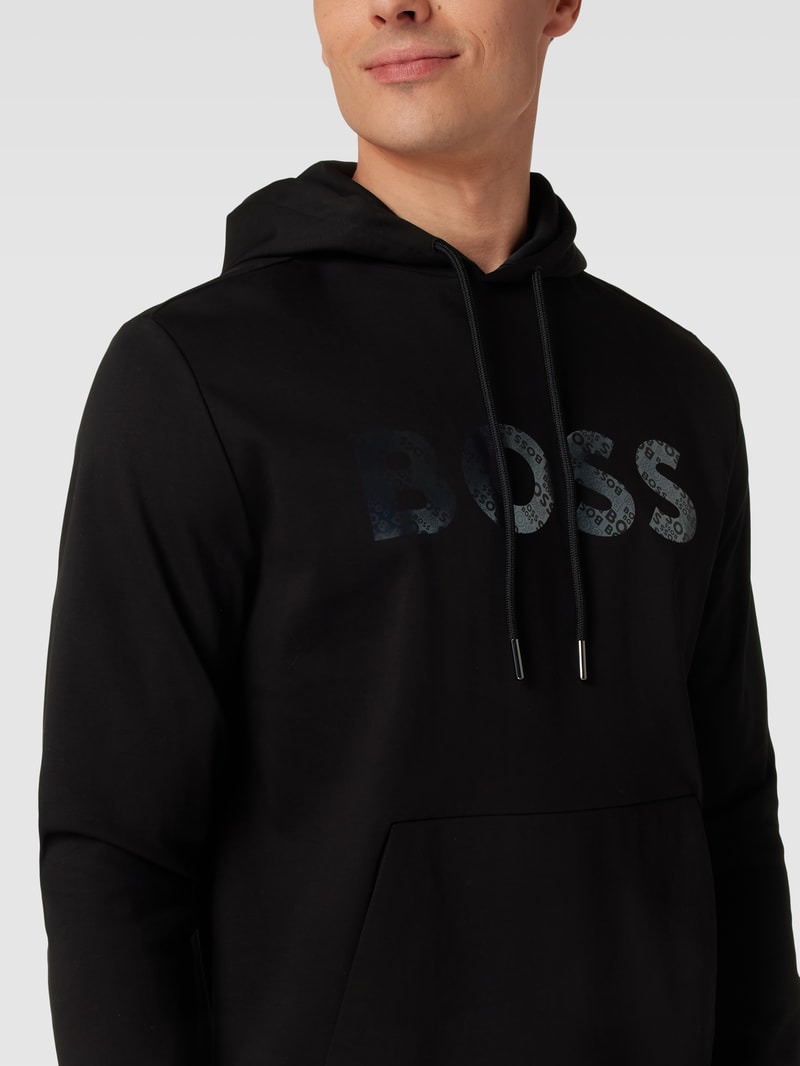 Hoodie mit Label-Print Modell 'Soody Mirror' in schwarz