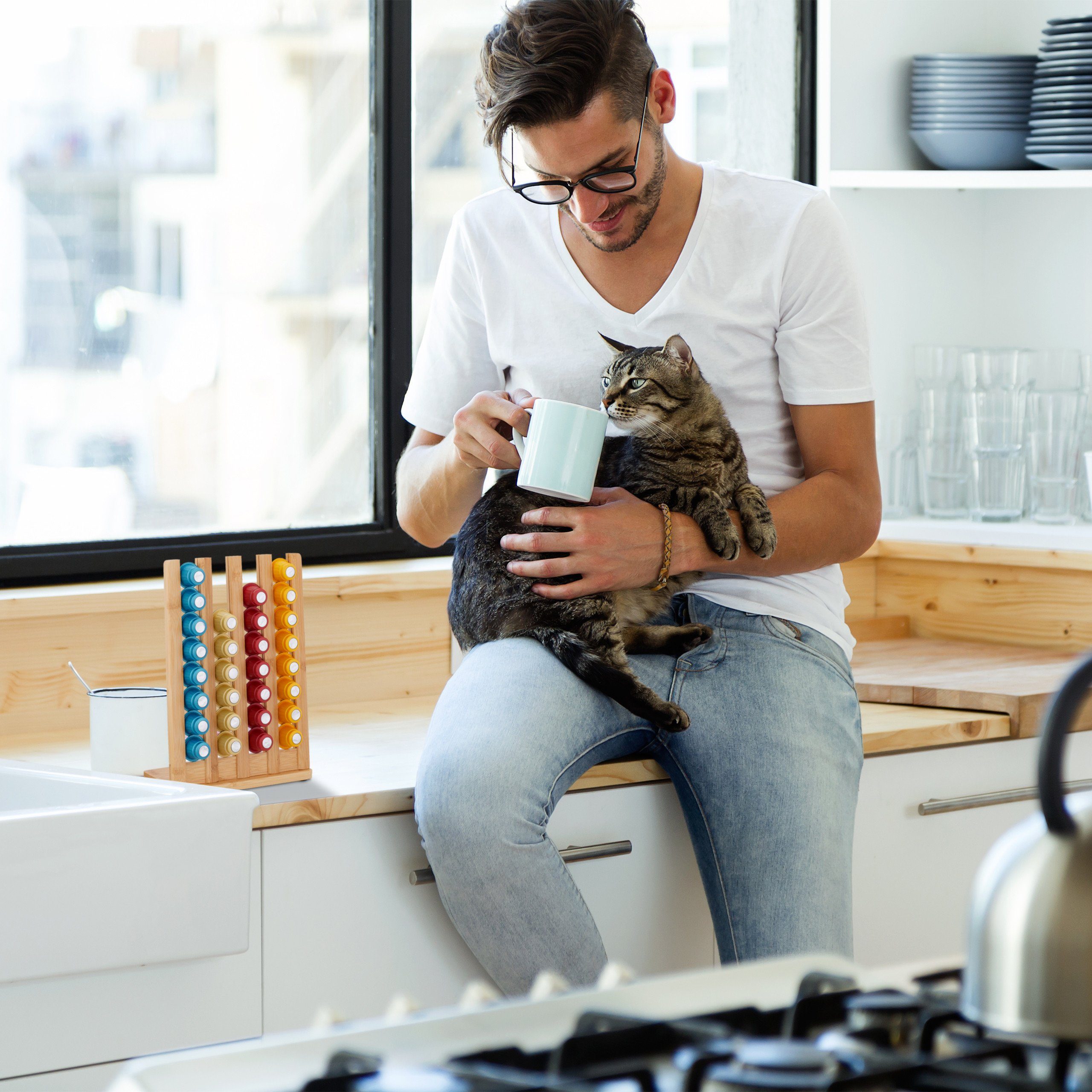 relaxdays Kapselhalter Nespresso Kapselhalter für 32 Kapseln