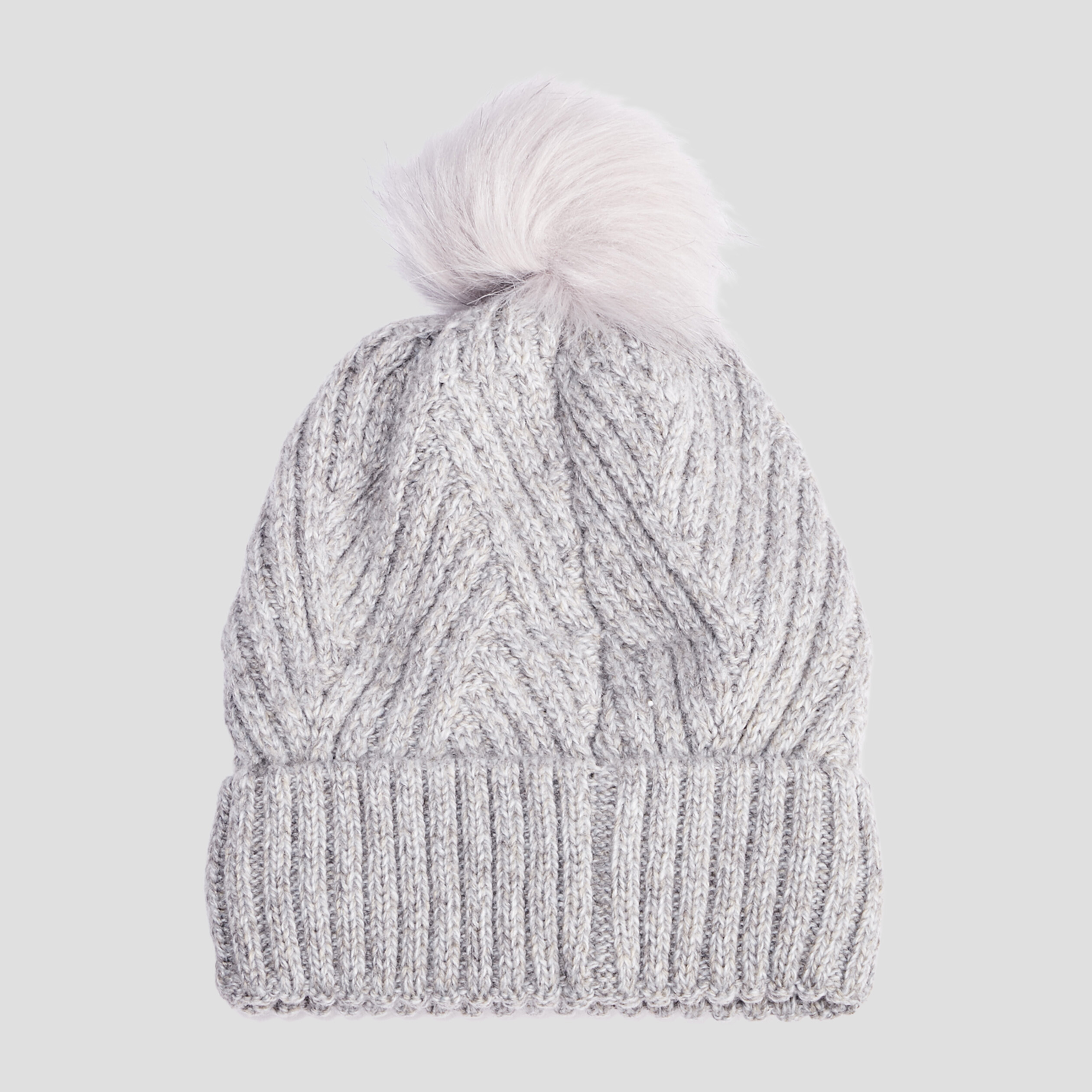 Bonnet à pompon gris clair femme | La Halle
