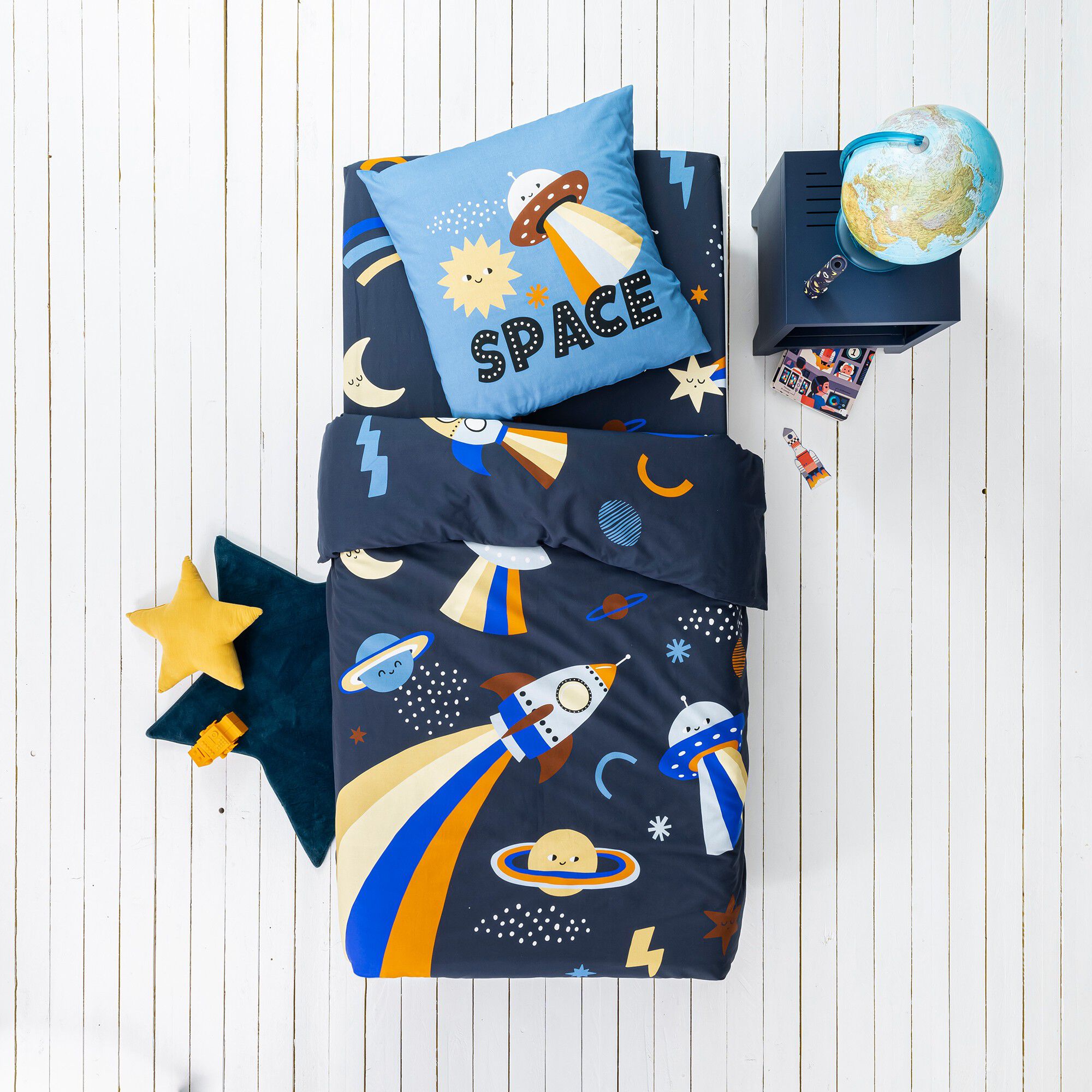 Linge de lit enfant Galaxy imprimé chat 1 personne