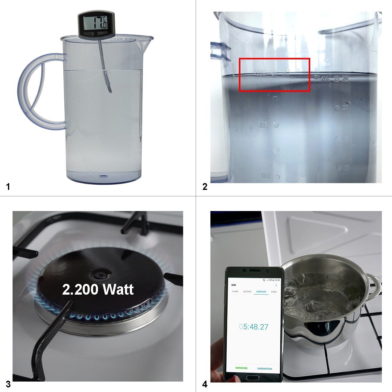 BlueCraft Gaskocher, (für Propan-Gasflasche Gas-Kochfeld), Campingkocher 4-flammig, Gasherd 50 mbar