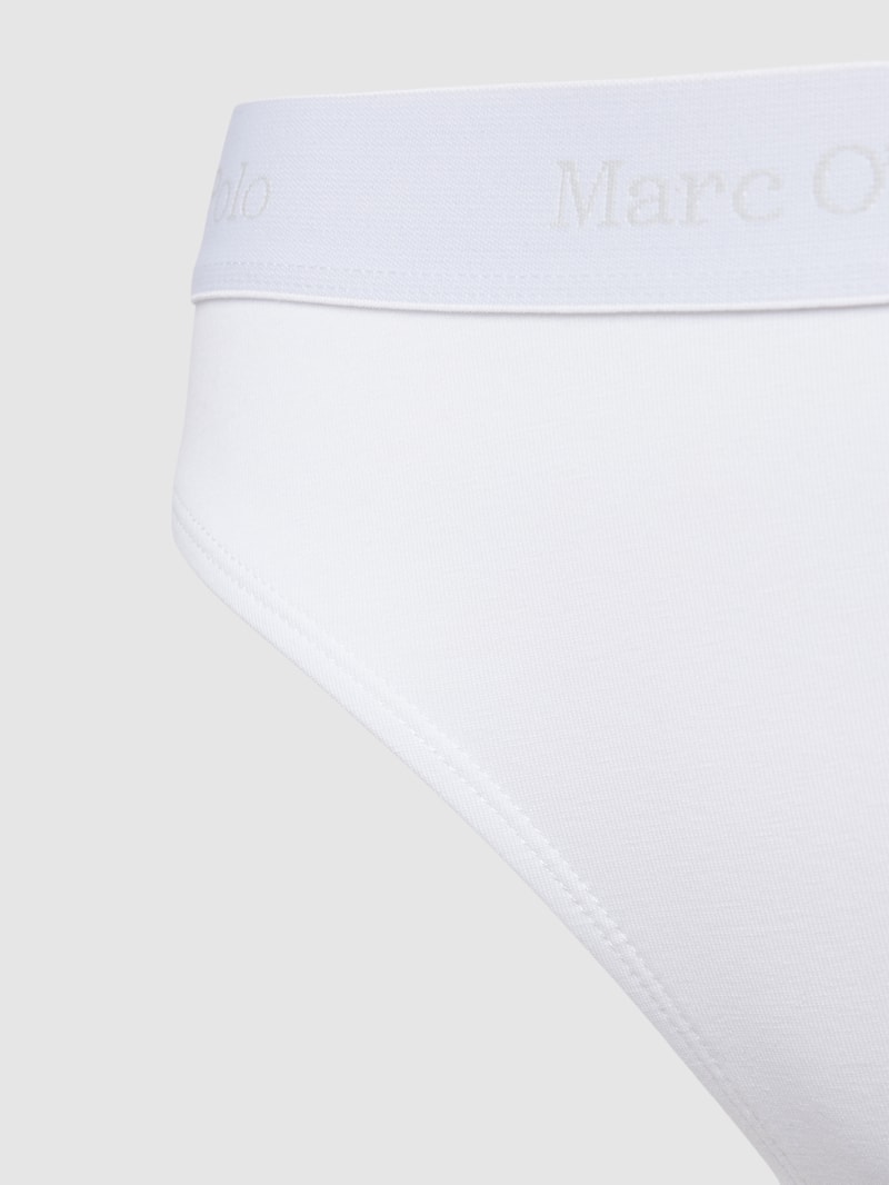 Slip mit elastischem Logo-Bund im 3er-Pack in weiß