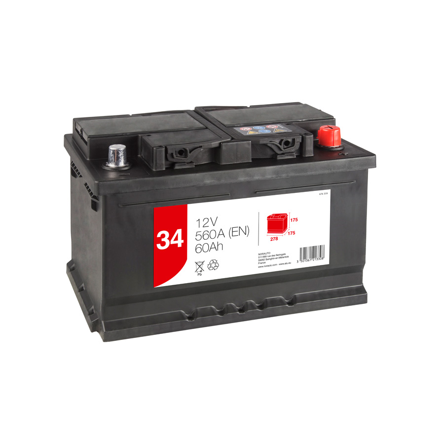 Autobatterie 34, 60 Ah, 560 A, 12 V - ATU