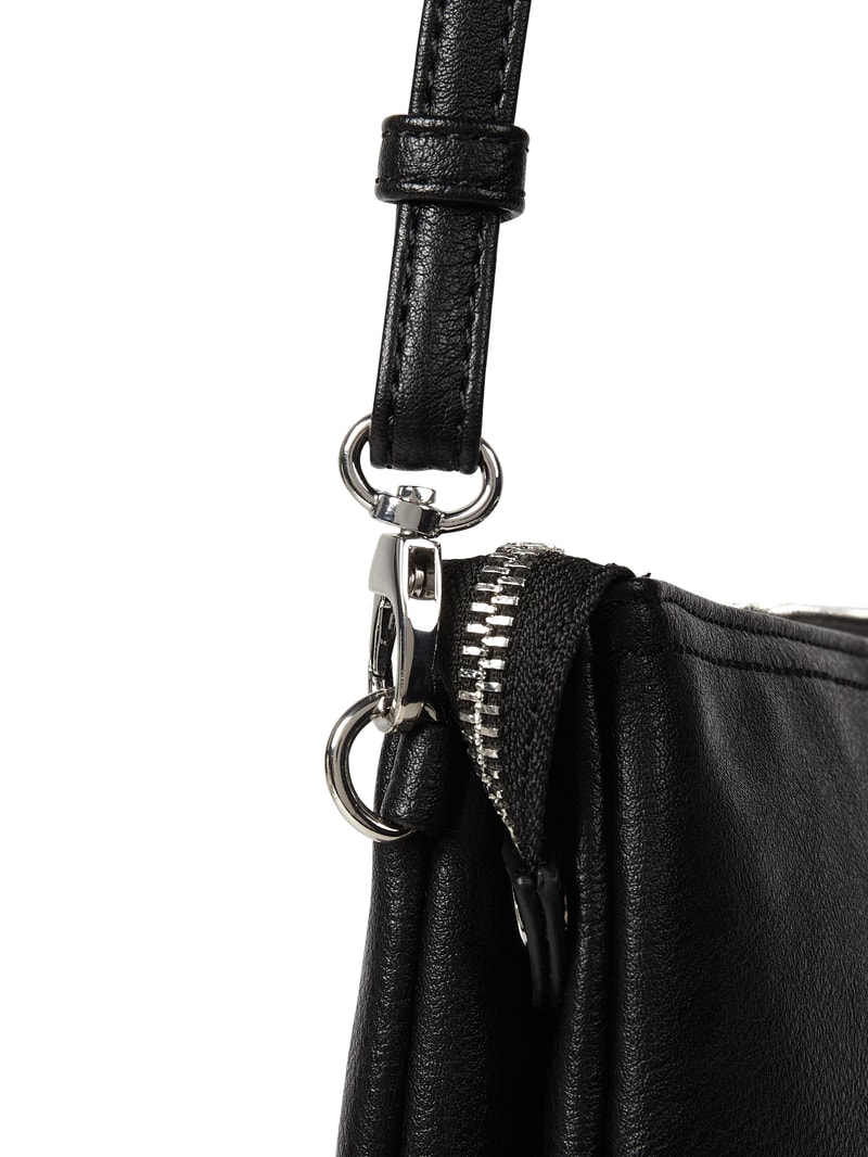 Clutch in Leder-Optik in schwarz