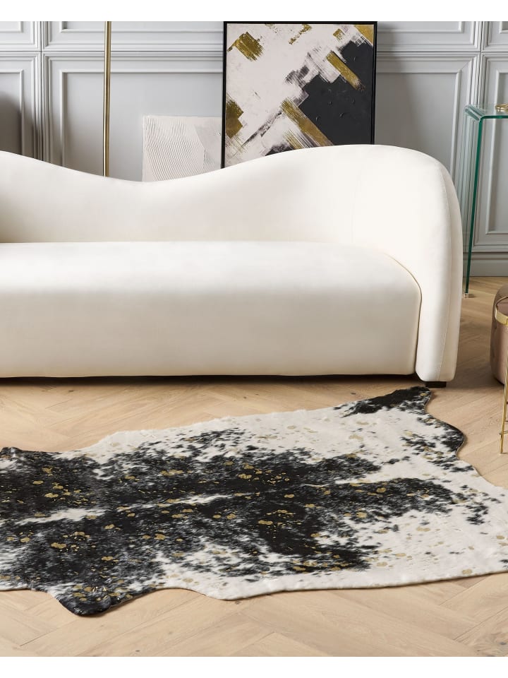 Beliani Schaffell BOGONG in Weiß/Schwarz/Gold - (W) 130 x (H) 1 x (L) 170 cm günstig kaufen onesize