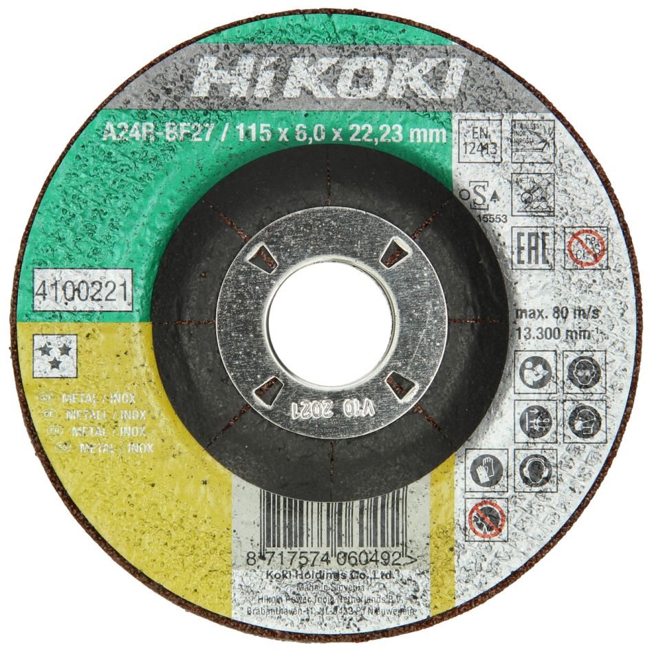 Příslušenství HiKOKI 4100221 Odhrotovací kotouč 115x6,0x22,23 mm Nerezová ocel DPC
