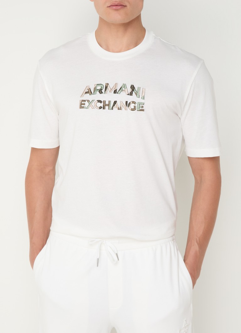 Tricou Armani Exchange cu logo brodat
