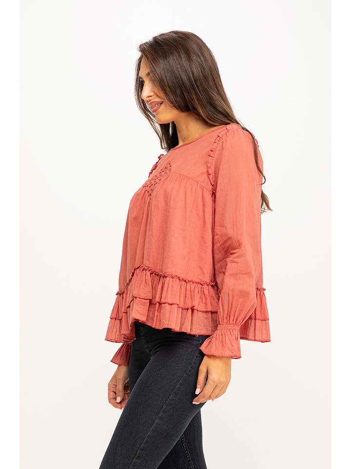 Peace & Love Bluse in Orange günstig kaufen