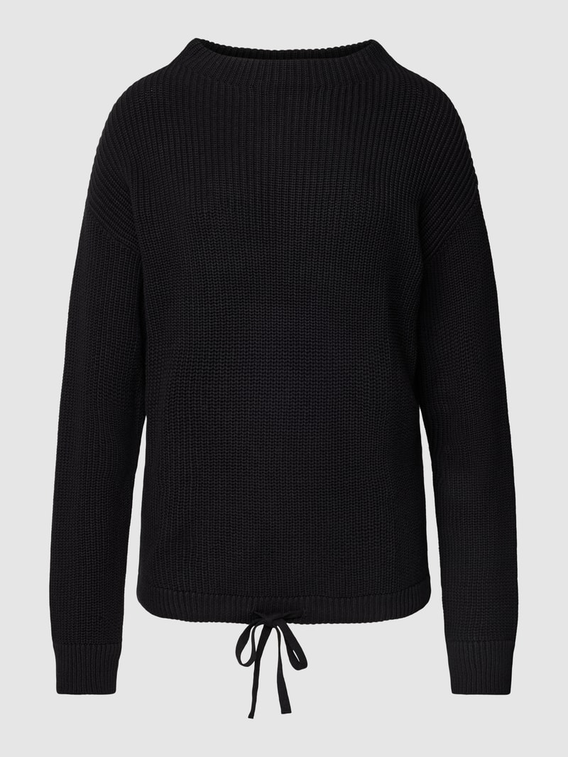 Strickpullover mit Strukturmuster in schwarz