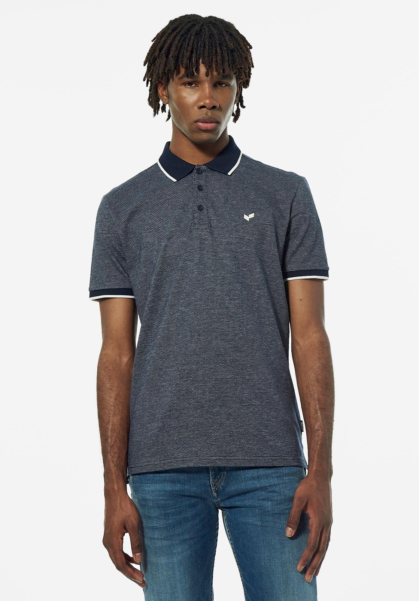 BUDY   Polo bleu Homme  en 100% coton bio
