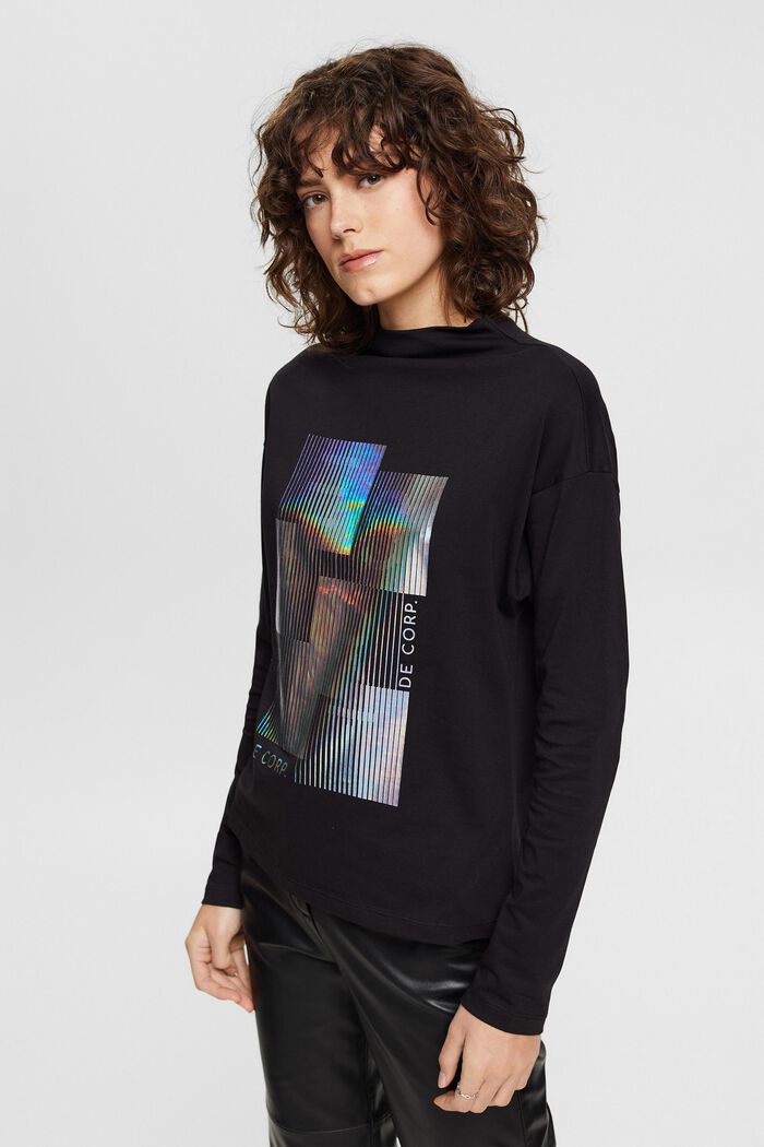 Longsleeve mit Metallic-Print