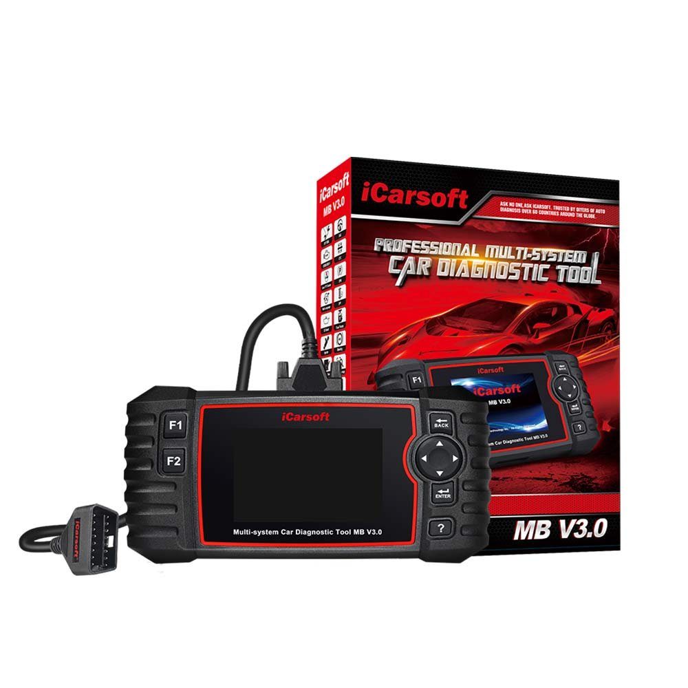iCarsoft OBD2-Diagnosegerät MB V3.0 Profi Universeller Diagnosegerät Mercedes / Sprinter / Smart, 10,16 cm (4 Zoll) TFT- Farbbildschirm