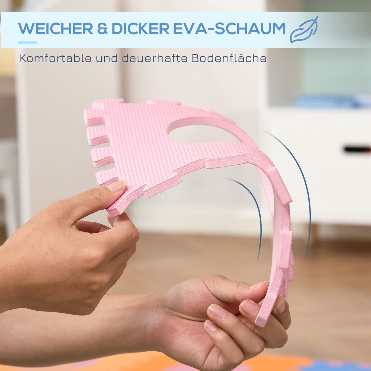 HOMCOM 60-teilige Kinder Puzzlematte Spielmatte Kinderspielteppich Spielteppich für Baby & Kinder pädagogische Spielmatte mit Buchstaben und Zahlen EVA mehrfarbig 31,5 x 31,5 cm
