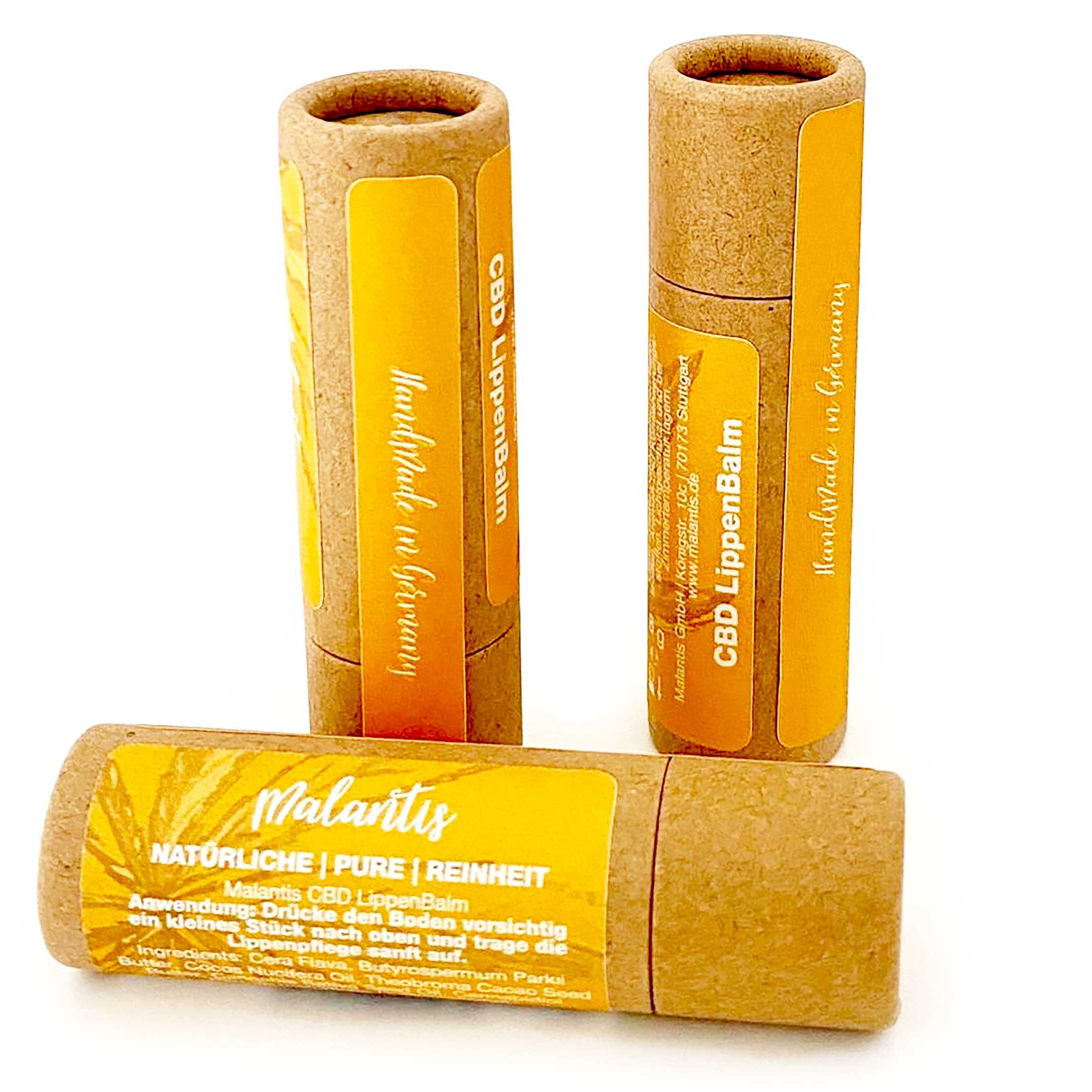 Malantis Lippenbalsam CBD LippenBalm Honig mit Sheabutter, Kokosöl und Kakaobutter, 100% Naturkosmetik, Handmade inGermany