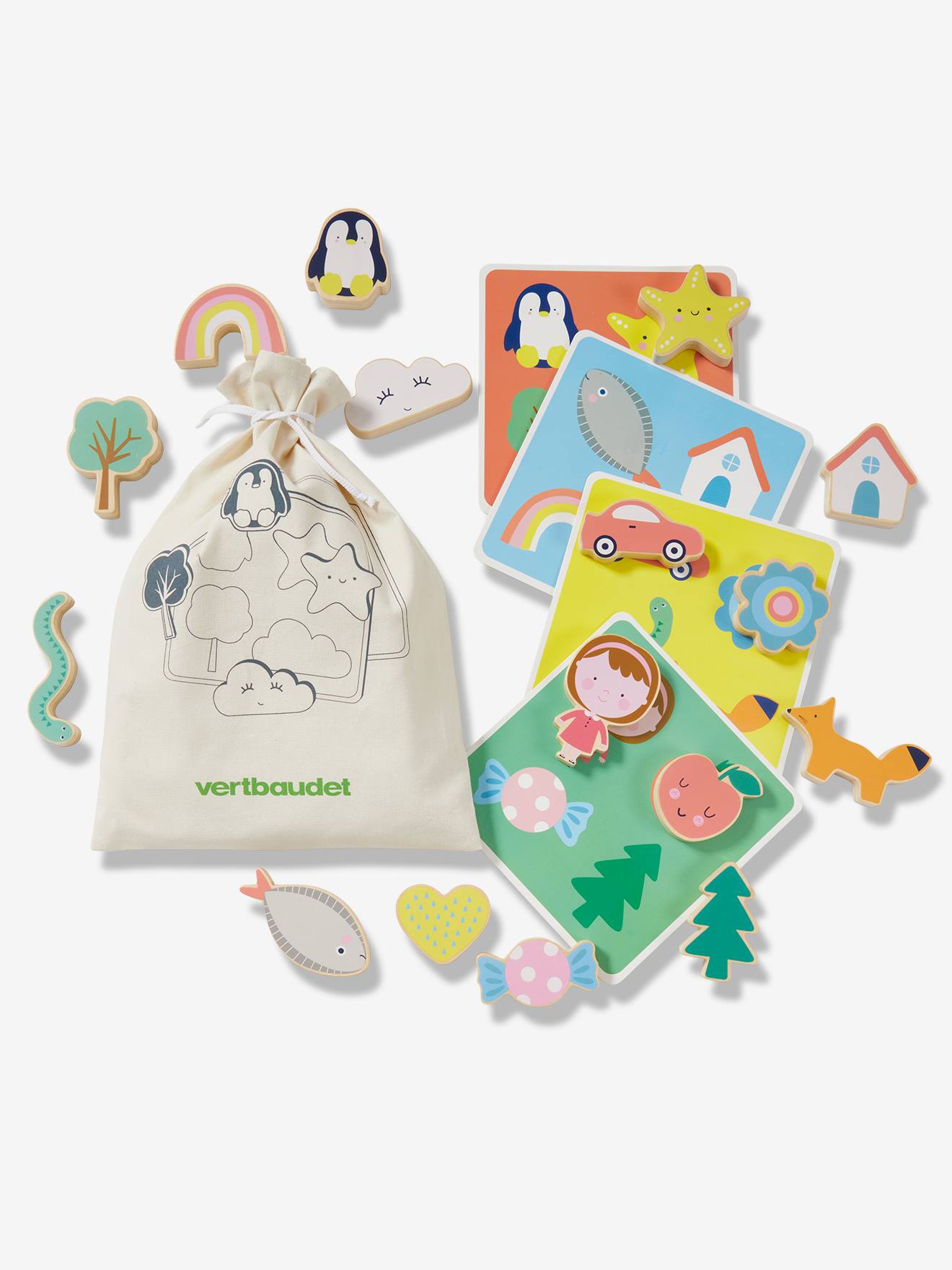 Jeu de reconnaissance tactile en bois FSC® multicolore