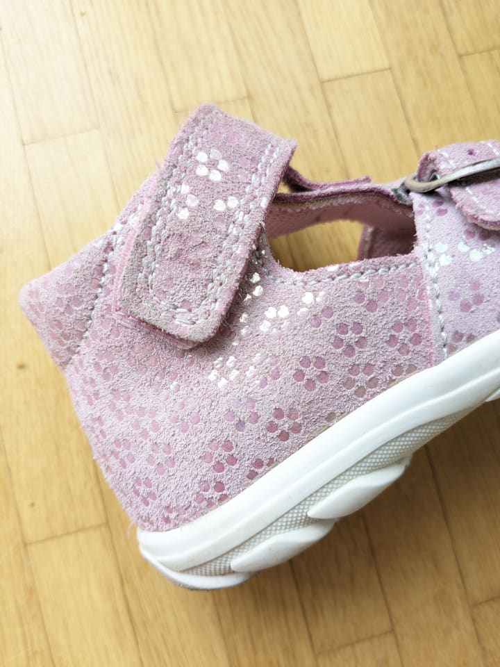 Richter Shoes Richter Leder Halbsandalen in Rosa mit Glitzer Blümchen günstig kaufen 24