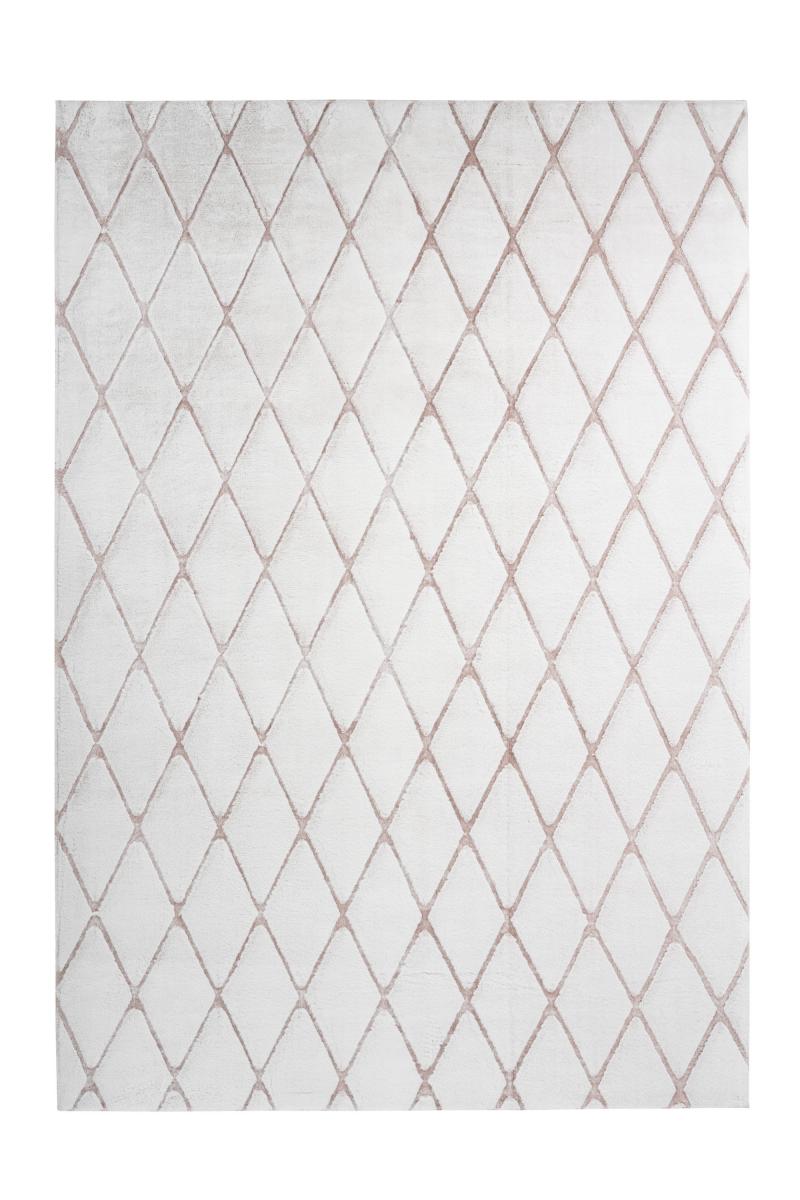 megusta 3D-Hochflorteppich Weiß / Rosé 160cm x 230cm