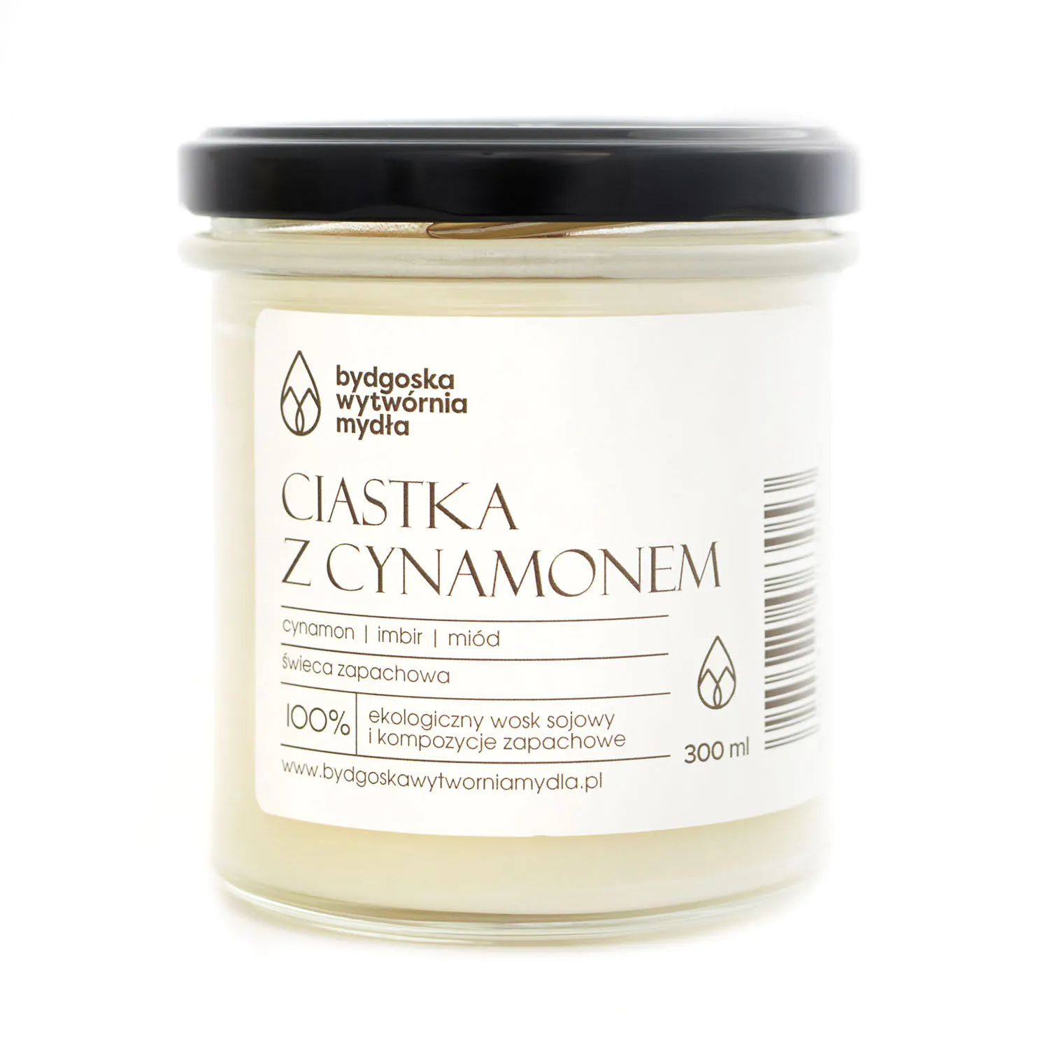 Svijeća tvornice sapuna Bydgoszcz s cimetom i keksima, 300 ml