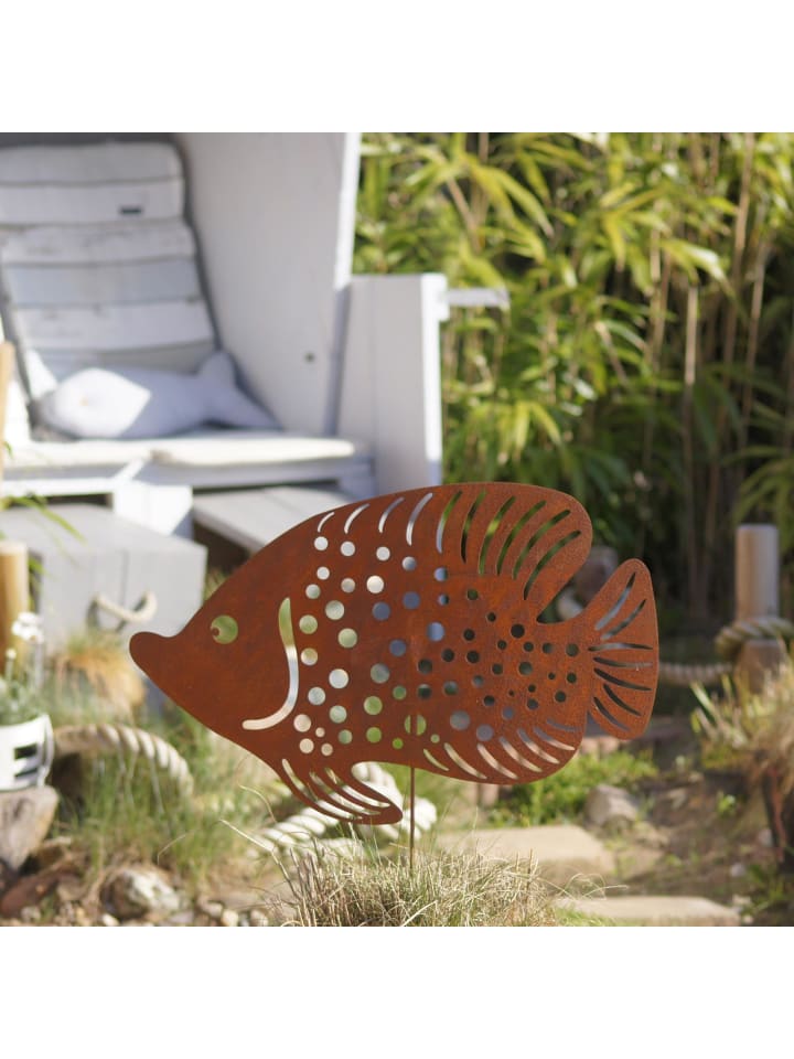 UNUS 3er Set Gartenstecker Rost Fische in Braun günstig kaufen onesize