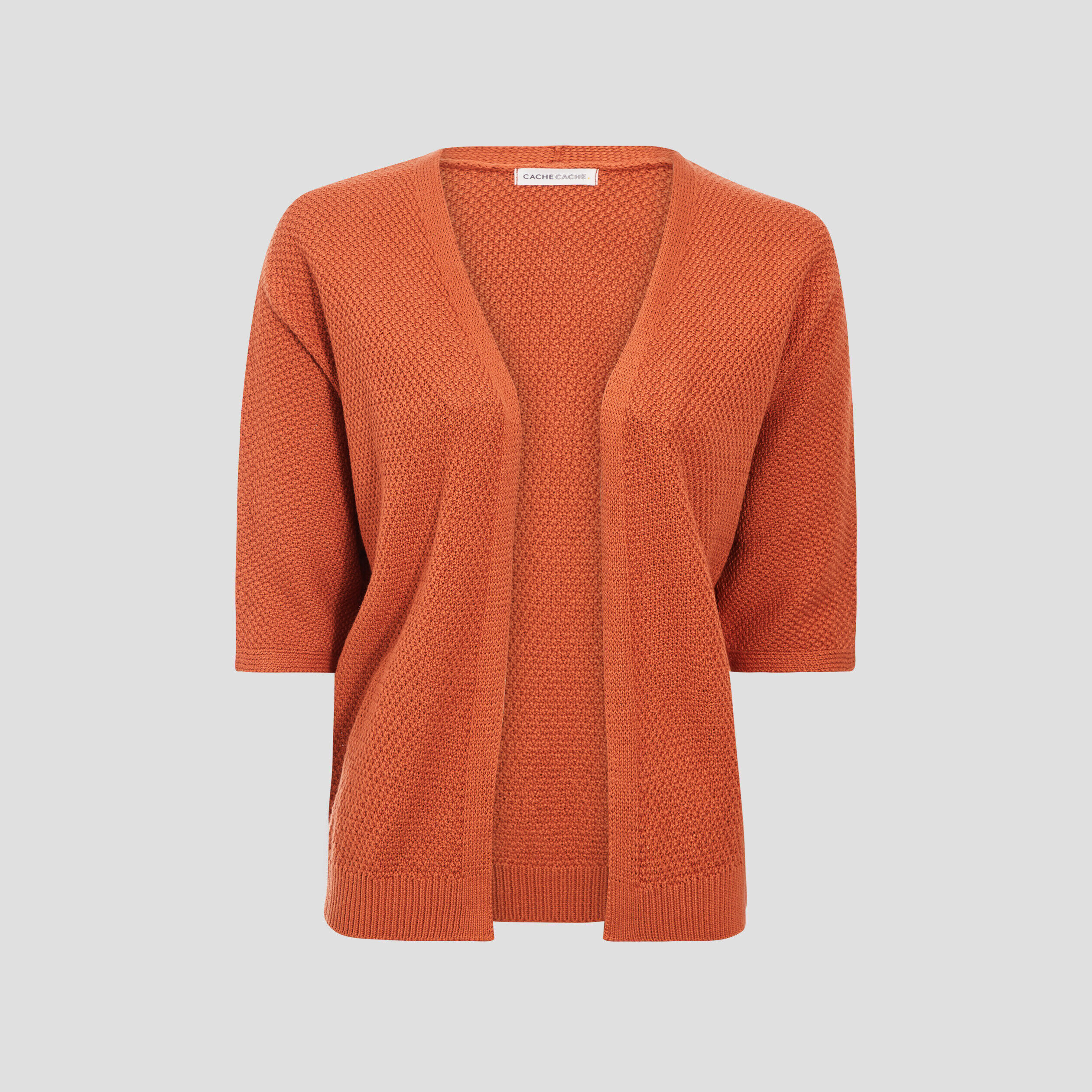 Gilet manches 3/4 orange femme | Cache Cache