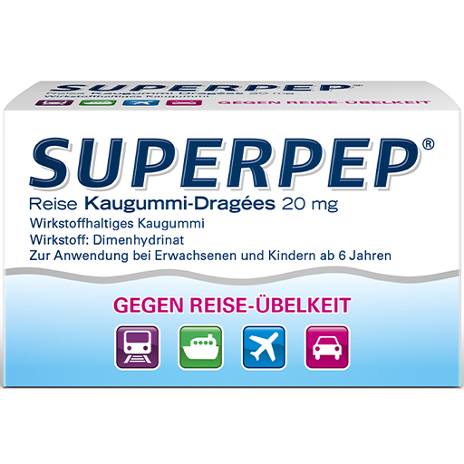 SUPERPEP Reise Kaugummi Dragees 20 mg  20 St  Kaugummi