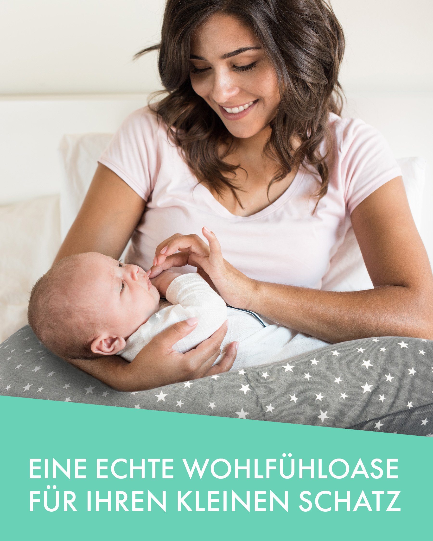 pic Bear Stillkissen pic Bear Premium Stillkissen - hochwertiges Schwangerschaftskissen, hochwertiger Baumwoll Jersey Bezug, kuschelweich und anschmiegsame