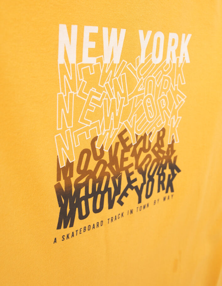 T-shirt jaune bio marquages typo garçon