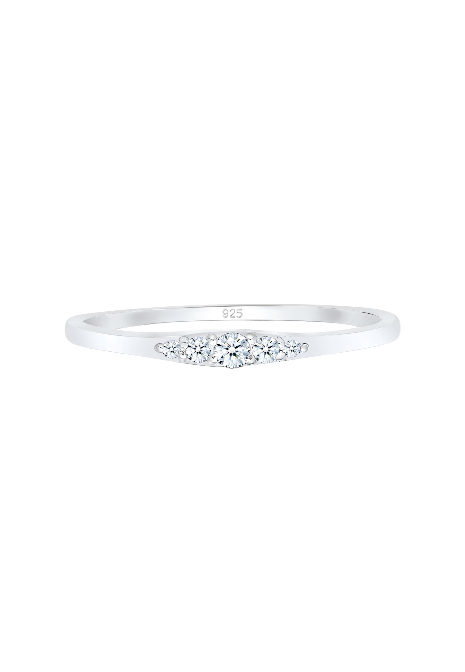 Pierścionek zatrzaskowy Elli DIAMONDS z diamentami (0,09 ct.) ze srebra próby 925