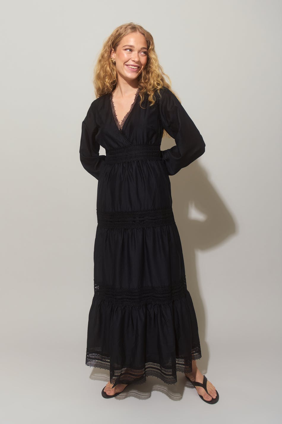 Lace detail maxi dress
