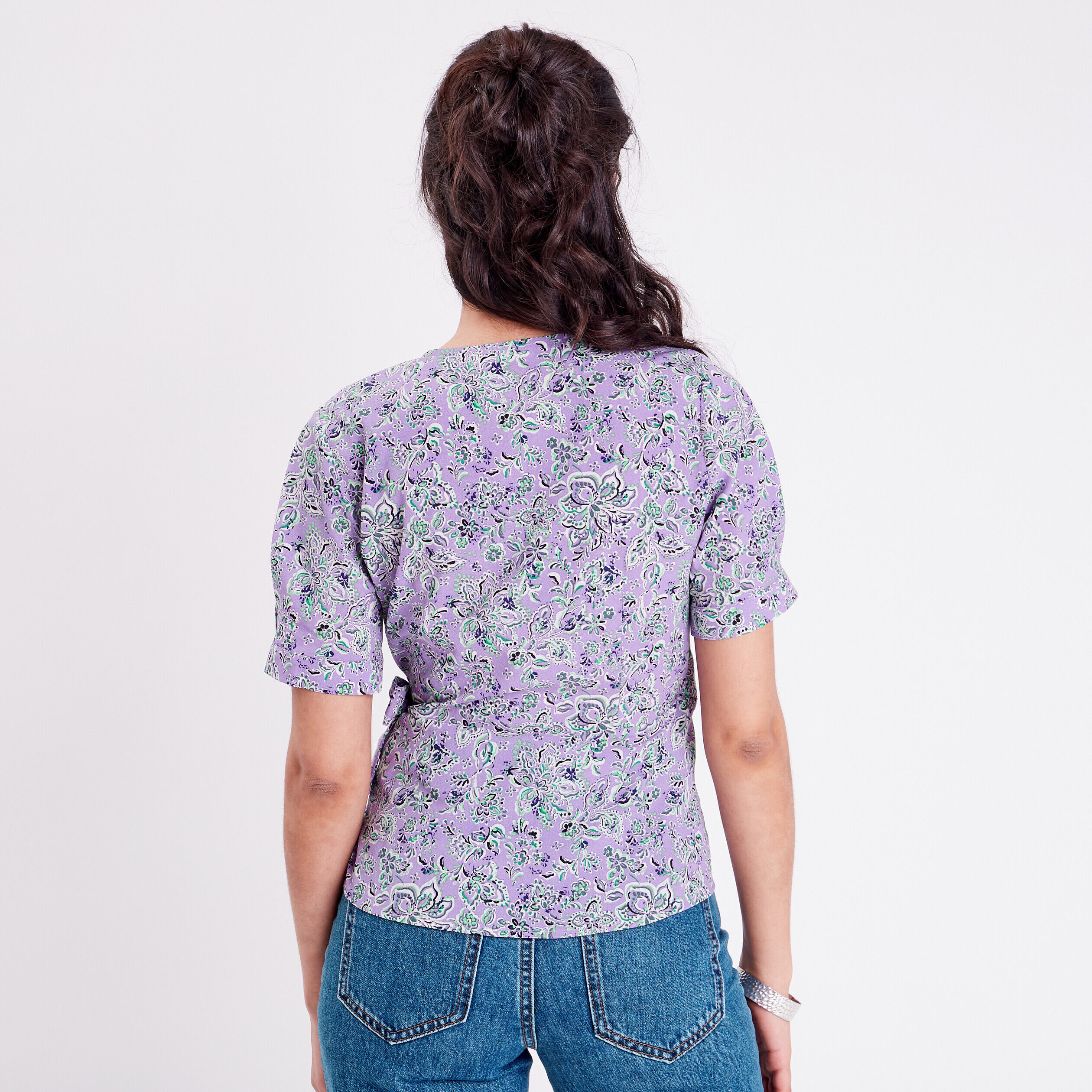 Blouse manches courtes violet femme | Cache Cache