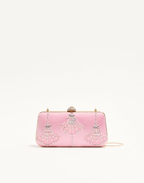 Valentino Garavani Carry Secrets Satin Minaudiere med Blomsterbroderi