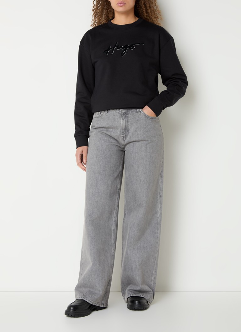 Hanorac HUGO BOSS Easy Crew cu logo imprimat.