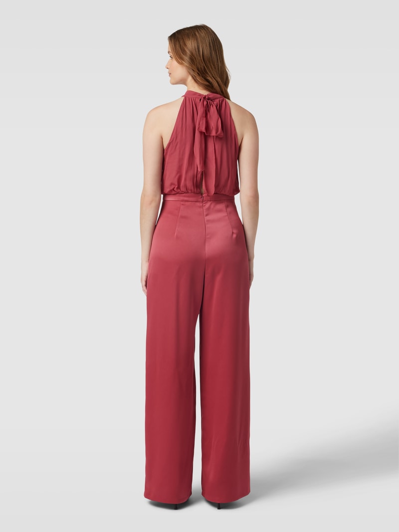 Jumpsuit mit Neckholder Modell 'FARSETTO' in dunkelrot