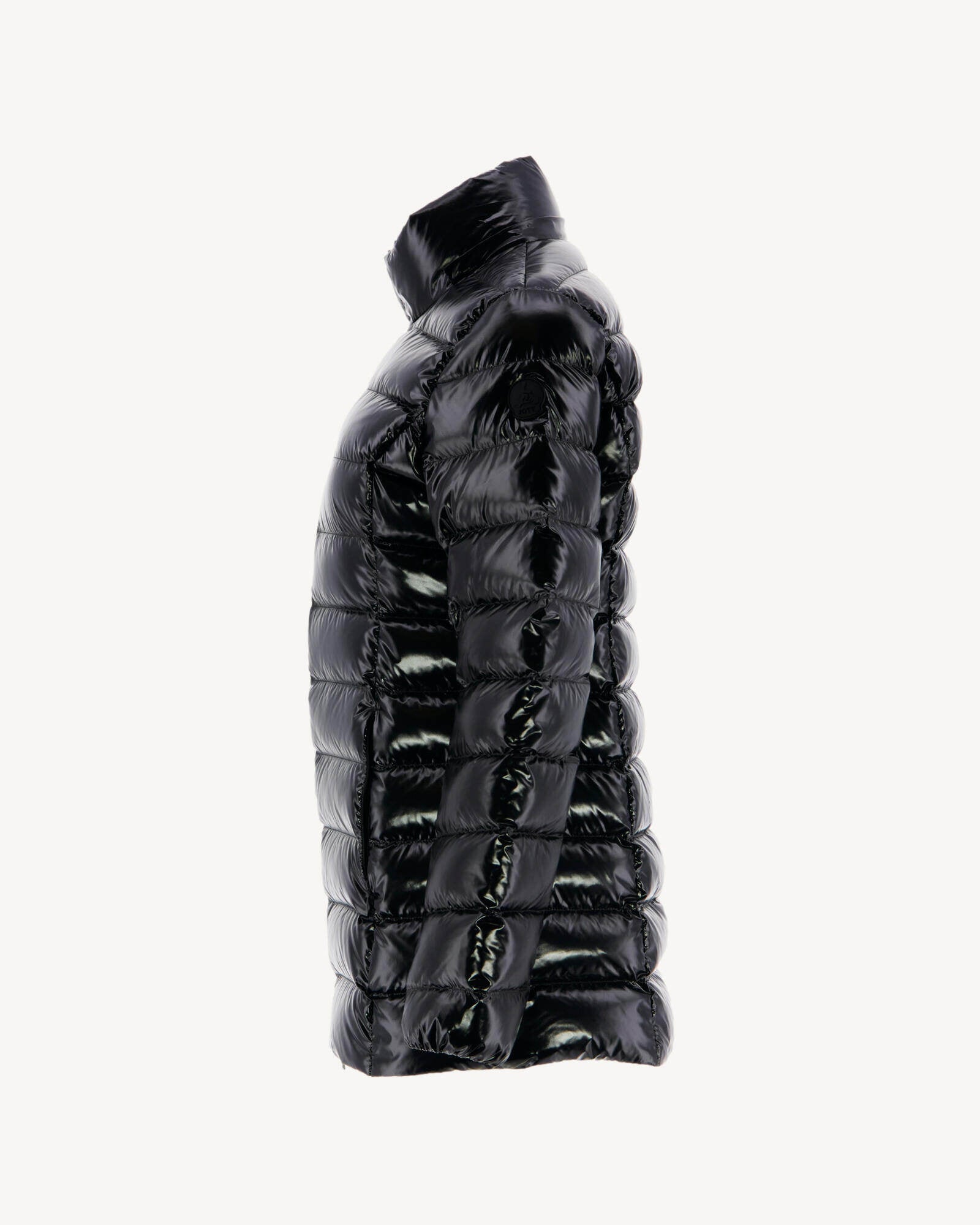 Doudoune mi-longue laquée Grand Froid Noir Perle