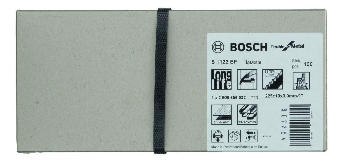 Bosch Blue Accessories 2608656032 S1122BF bajonetsavklinge fleksibel til metal 225 mm 100 stk.