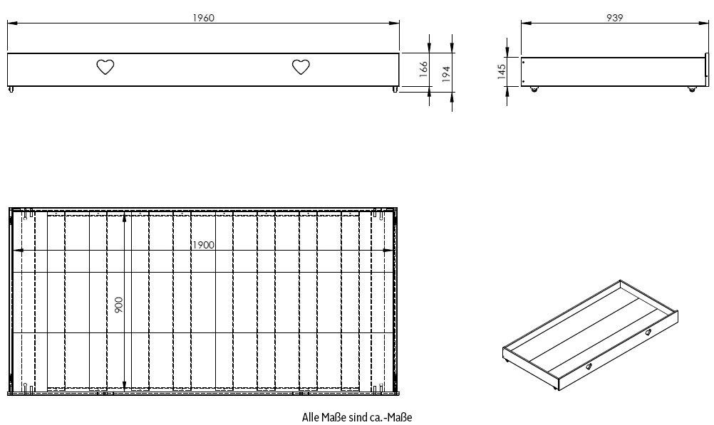 Vipack Bettschubkasten Amori