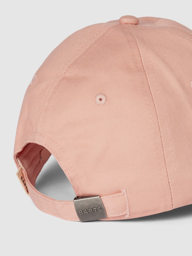 Basecap aus Baumwolle mit Motiv-Stitching Modell 'Palmy' in hellrosa