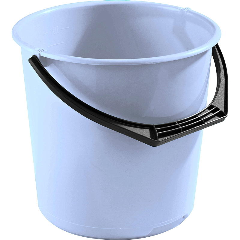 Plastbøtte 10 l sort/blå Eco