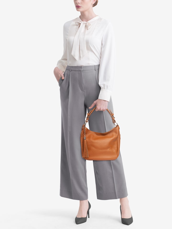 Lia Biassoni Leder-Schultertasche 
