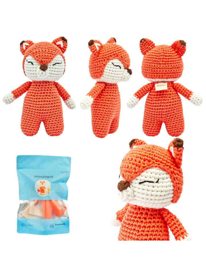 miniHeld Handgestrickter Fuchs gehäkelt aus Baumwolle Spielzeug 15 cm 0 Monate günstig kaufen onesize