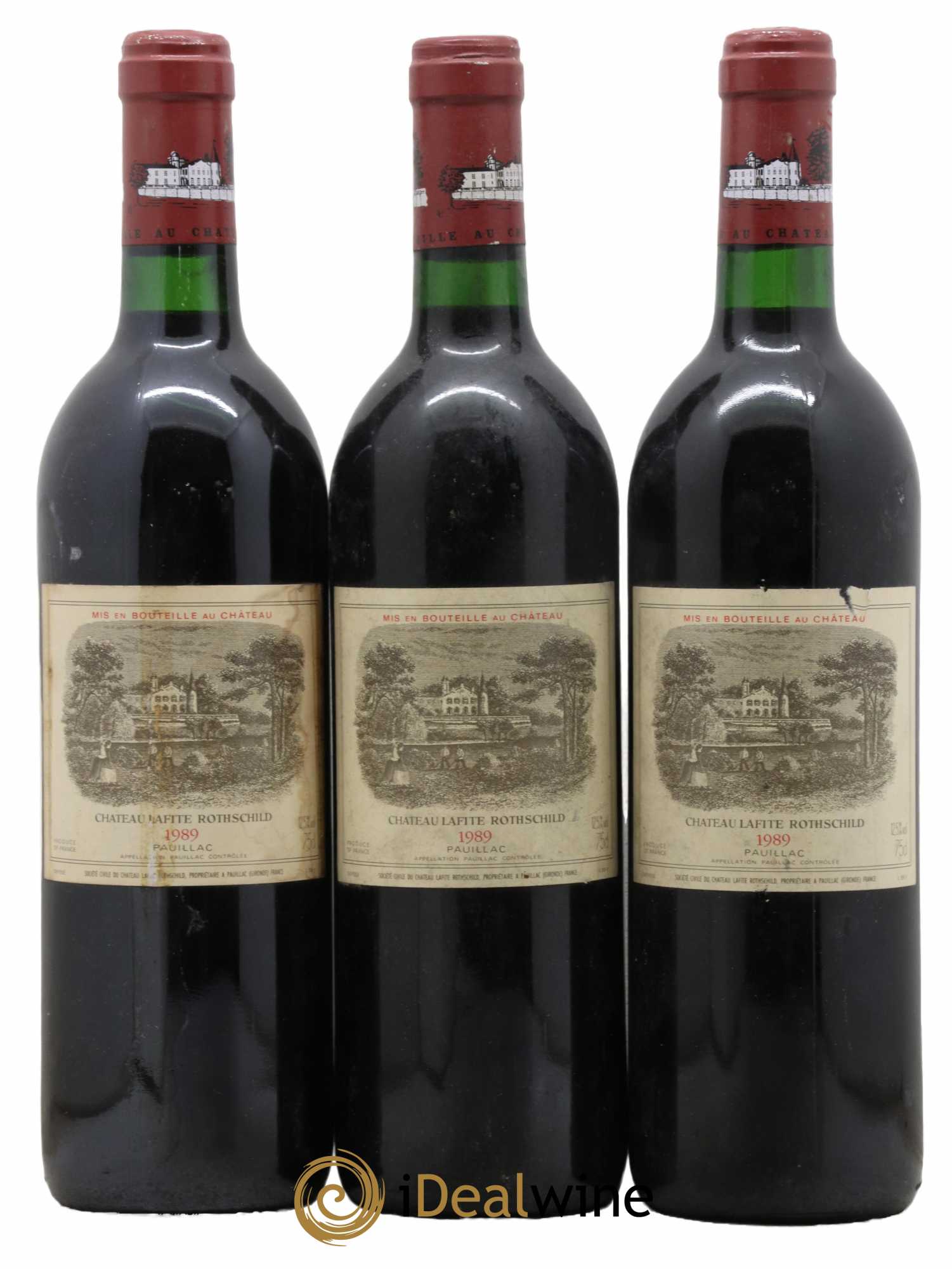 Château Lafite Rothschild 1er Grand Cru Classé  1989 - Lot de 3 Bouteilles