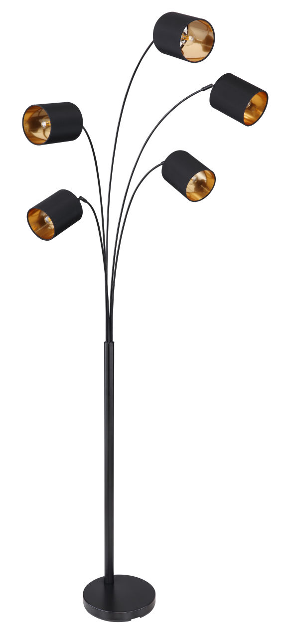 Globo Lighting - KADDY - Stehleuchte Metall schwarz matt, 5x E14