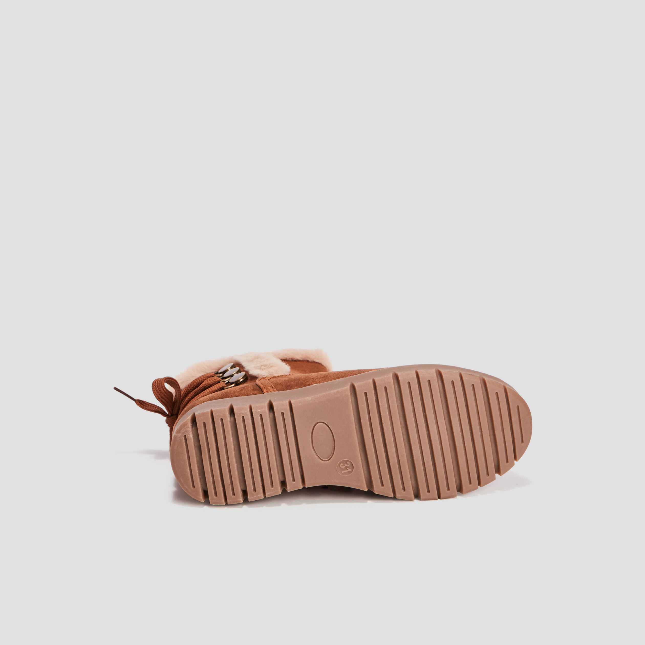 Bottines fourrées zippées camel fille | La Halle