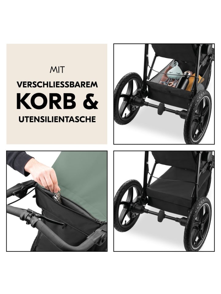 Hauck Buggy & Jogger Runner 3 (mit großen Luftreifen) - Jungle in gruen,schwarz günstig kaufen onesize